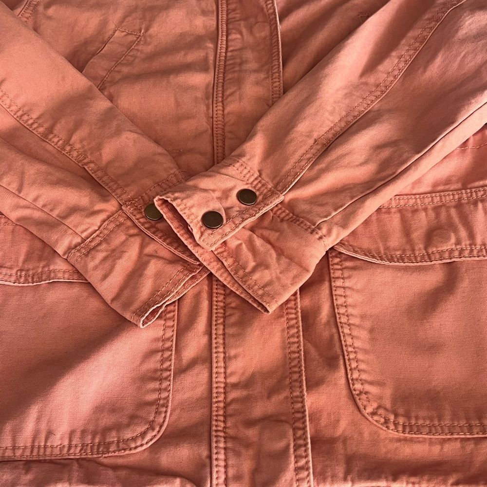 Universal Thread Women's Light Pink Utility Anorak 100% Cotton Barn Jacket Small - Picture 11 of 15